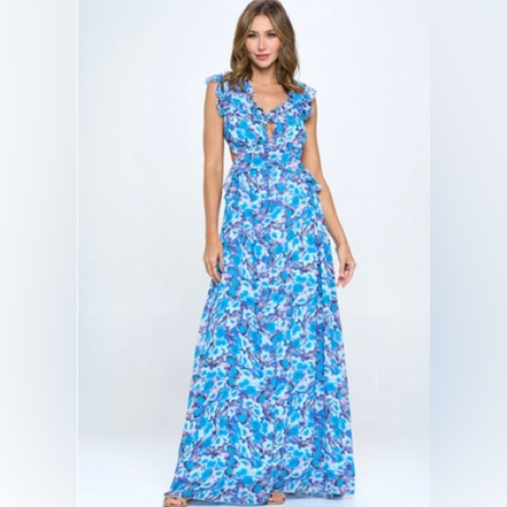 Women’s Blue Multi Color Boho Dress. Variety of sizes available.